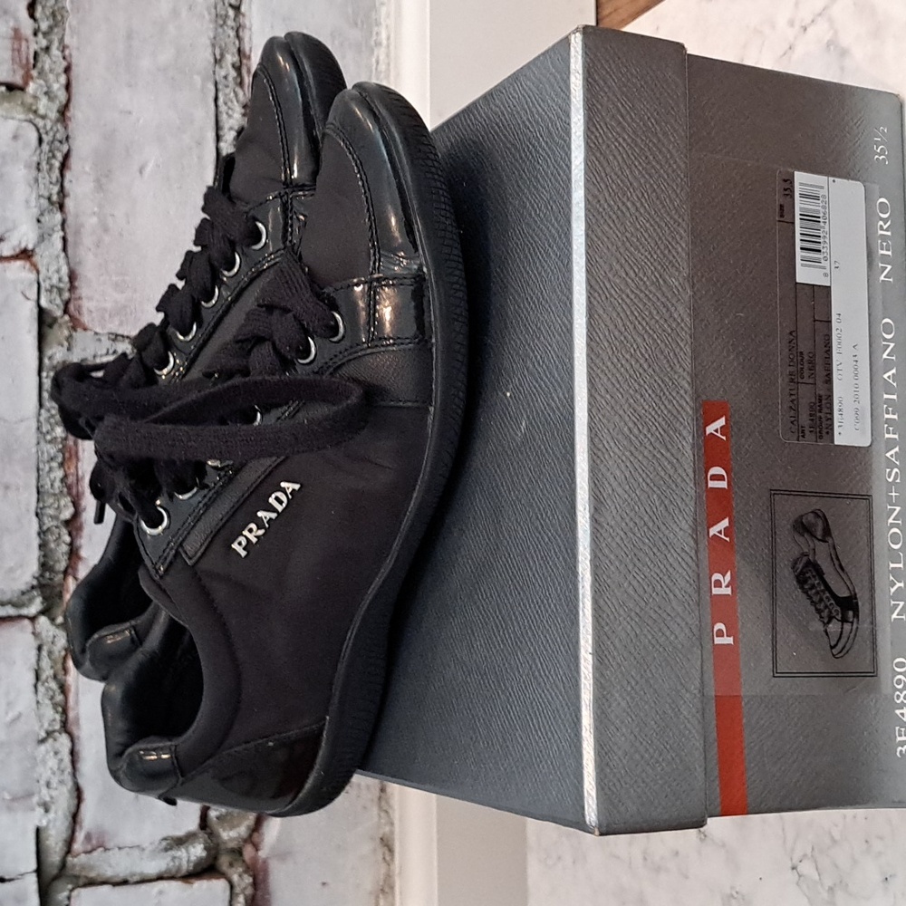 Authentic women's Prada  black athletic shoe size 35.5 European